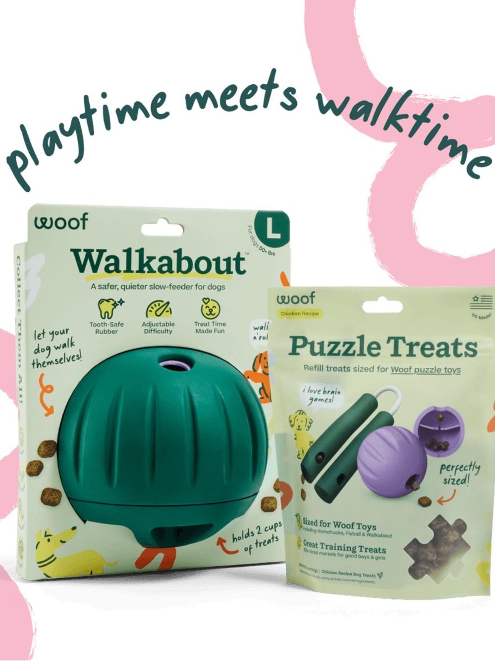 NWT - Woof - Walkabout Slow-Feeder Puzzle Toy & Puzzle Treats - Picture 2 of 7